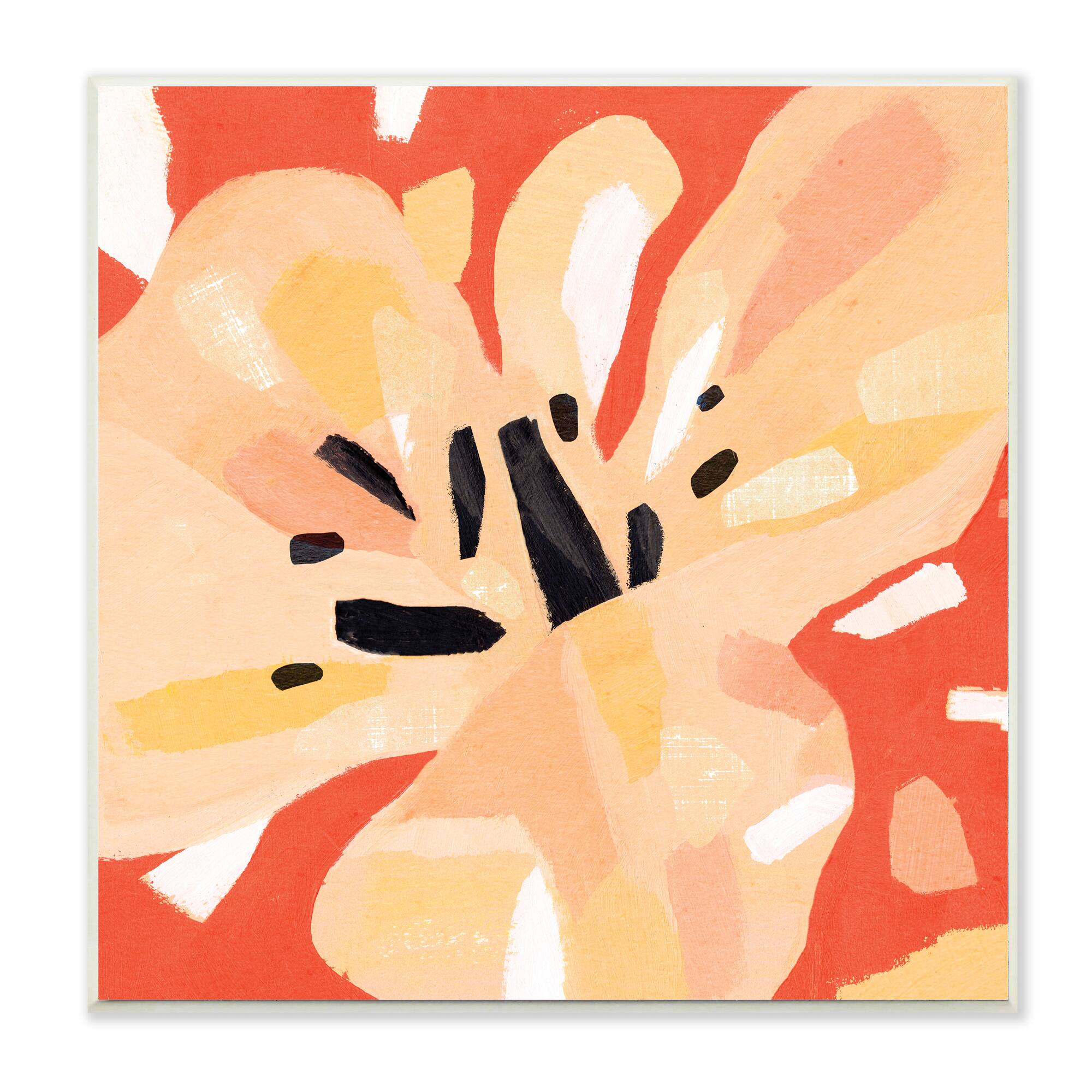 Stupell Industries Tropical Floral Abstract Wooden Wall Plaque